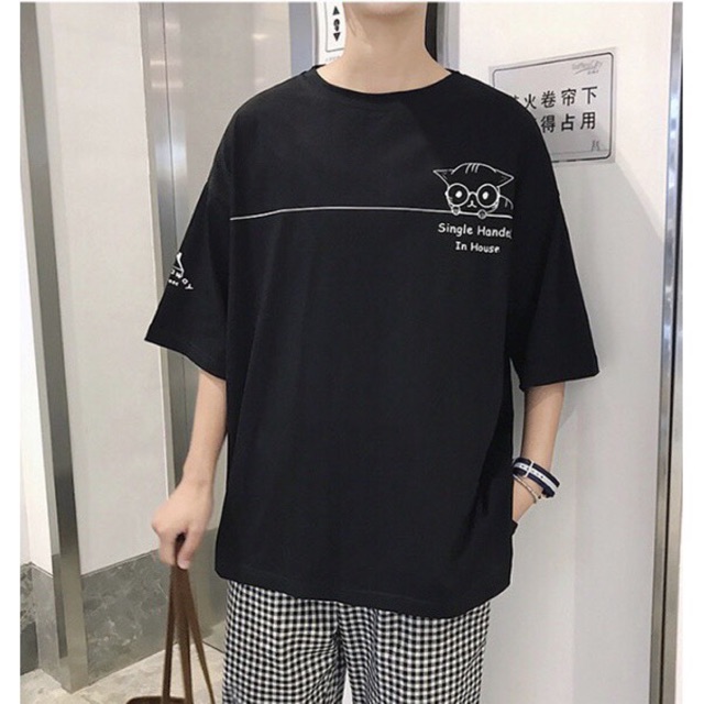 [Mã FAMAYMA giảm 10K đơn 50K] [ Có Ảnh Thật ] Áo thun unisex tay lỡ form rộng - Phông cú mèo